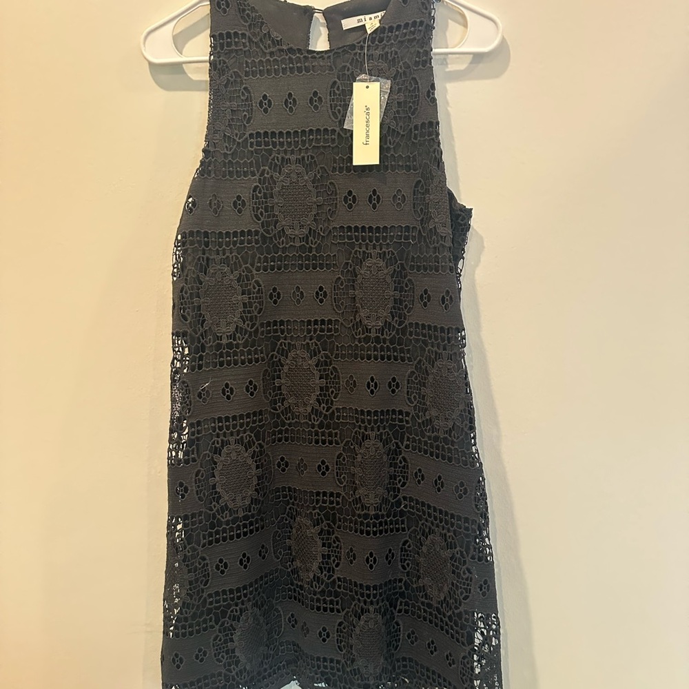 Cesca Charcoal Lace Mini Dress